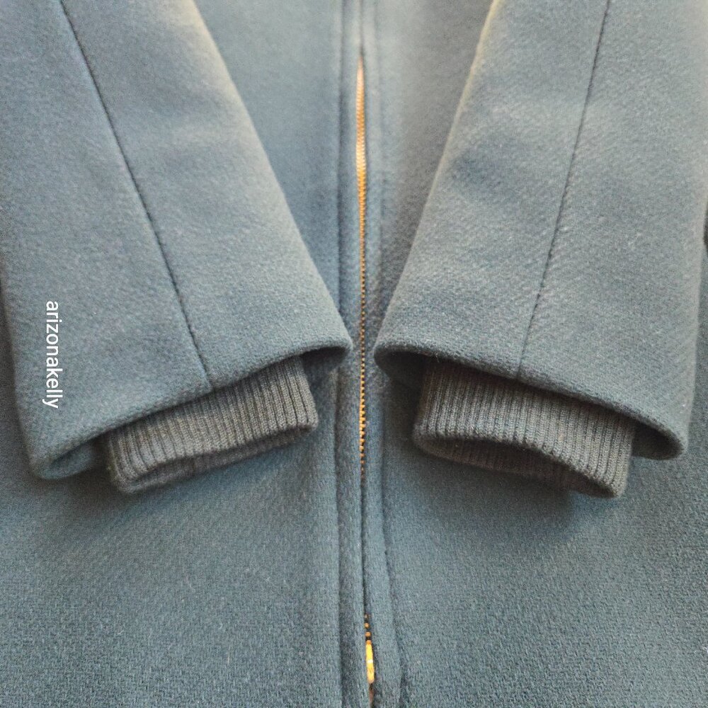J. Crew Lodge Coat Italian Stadium Wool GREEN Size 0 Nello Gori Retail $350 - Picture 14 of 16